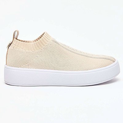 Tênis Easy Lança Perfume Knit Logo In25 Bege Feminino