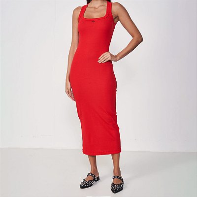 Vestido Super Mid Colcci Canelada U In25 Vermelho Feminino