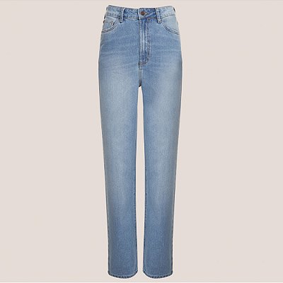 Calça Jeans Dudalina New Reta Bordado In25 Azul Feminino