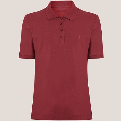 Camisa Polo Dudalina Carla In25 Vermelho Feminino