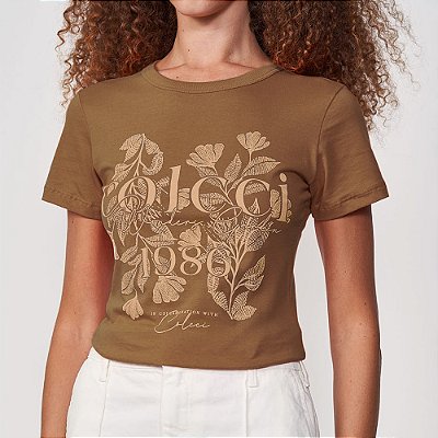 Camiseta Colcci Estampada In25 Marrom Feminino