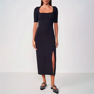 Vestido Super Mid Colcci Cut Decote In25 Preto Feminino