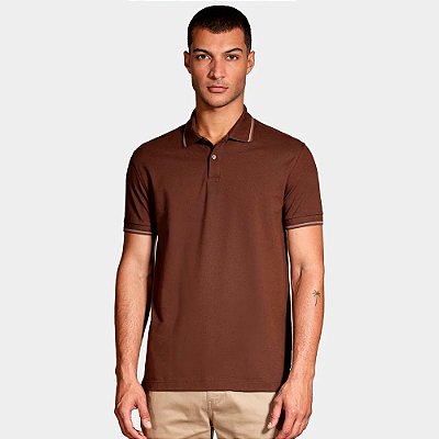 Camisa Polo Aramis Basic 4 Frisos In25 Marrom Masculino
