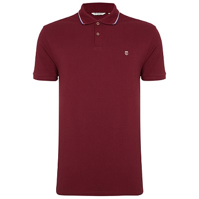 Camisa Polo Individual Slim Piquet Pr26 Bordô Masculino