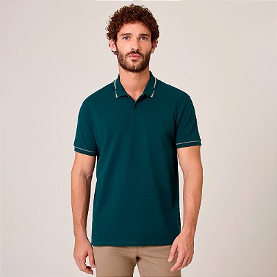 Camisa Polo Dudalina Jacquard Pr26 Verde Masculino