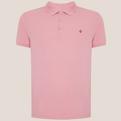Camisa Polo Dudalina Essential Basic Pr26 Rosa Masculino