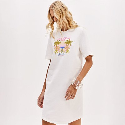 Vestido Easy Lança Perfume Descolado Pr26 Off White Feminino