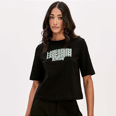Camiseta Easy Lança Perfume Babylook Pr26 Preto Feminino