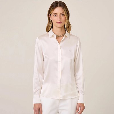 Camisa Seda Dudalina Lis Pr26 Off White Feminino