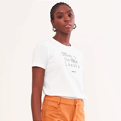 Camiseta Colcci Luxury Pr26 Off White Feminino