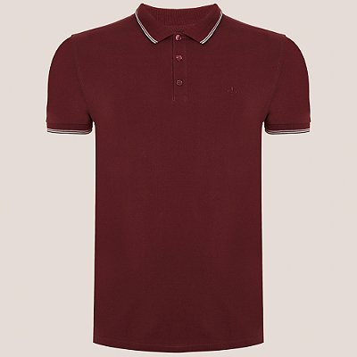 Camisa Polo Dudalina Frisos Degradê Pr26 Bordô Masculino
