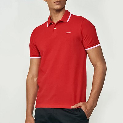 Camisa Polo Colcci 2 Listras Pr26 Vermelho Ife Masculino