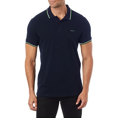 Camisa Polo Colcci 2 Listras Pr26 Marinho Masculino