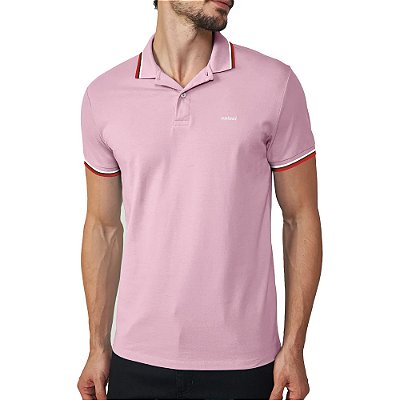 Camisa Polo Colcci 3 Listras Pr26 Rosa Elle Masculino