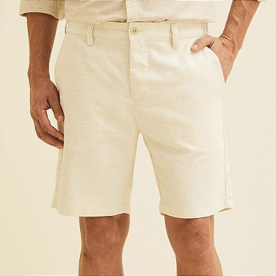 Bermuda Forum Linho Ve26 Bege Masculino