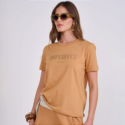 Camiseta Colcci Imperfect Ve26 Bege Feminino