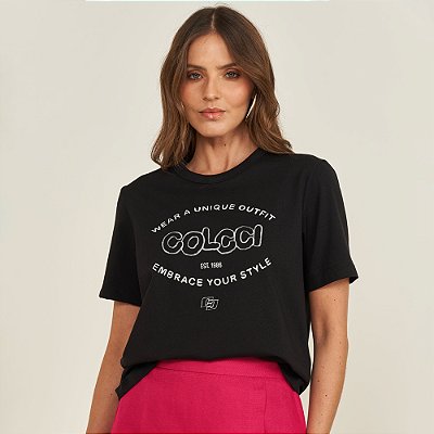 Camiseta Colcci Outfit Ve26 Preto Feminino