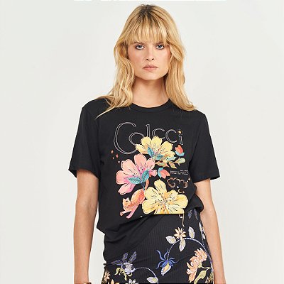 Camiseta Colcci Estampada Ve26 Preto Feminino