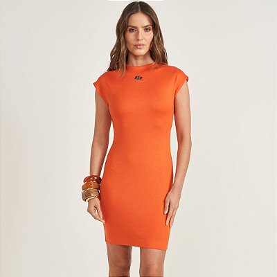 Vestido Curto Colcci Iconic Ve26 Laranja Feminino