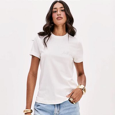 Camiseta Lança Perfume Babylook Pr26 Off White Feminino