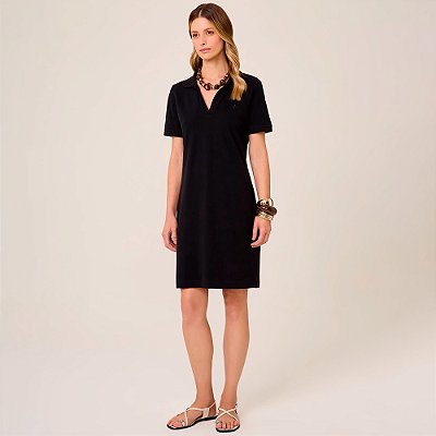 Vestido Dudalina Polo Sofia Pr26 Preto Feminino