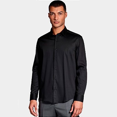 Camisa Aramis Slim Cetim Pr26 Preto Masculino