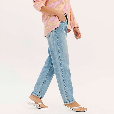 Calça Jeans Easy Lança Perfume Mom Sh Ve26 Azul Feminino