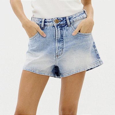 Short Jeans Lança Perfume Comfort High Ve26 Azul Feminino