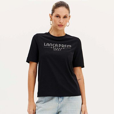 Camiseta Easy Lança Perfume Manga Curta Ve26 Preto Feminino
