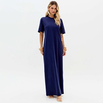 Vestido Super Midi Lança Perfume T-Dress Ve26 Azul Feminino