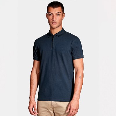 Camisa Polo Aramis Piquet Zip Pr26 Marinho Masculino