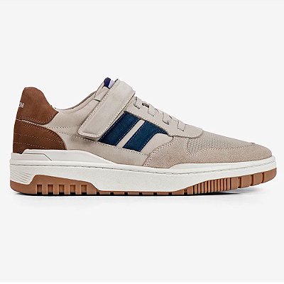 Sapatênis de Couro Ferracini Max 7403-683E Bege Masculino