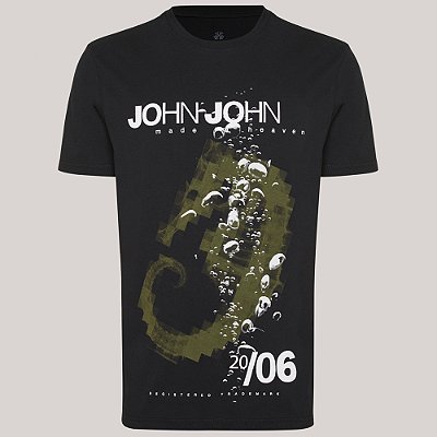 Camiseta John John Regular Seahorse Ve26 Preto Masculino