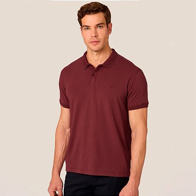 Camisa Polo Dudalina Retilinea Favo Pr26 Bordô Masculino