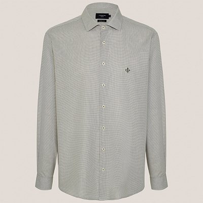 Camisa Slim Dudalina Micro Vichy Ve26 Verde Masculino