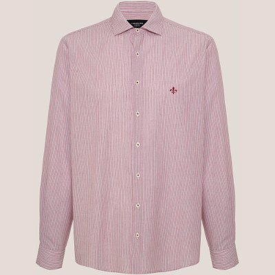 Camisa Slim Dudalina Micro Vichy Ve26 Vermelho Masculino