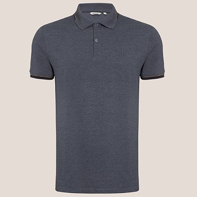 Camisa Polo Dudalina Mescla Jacquard Ve26 Azul Masculino