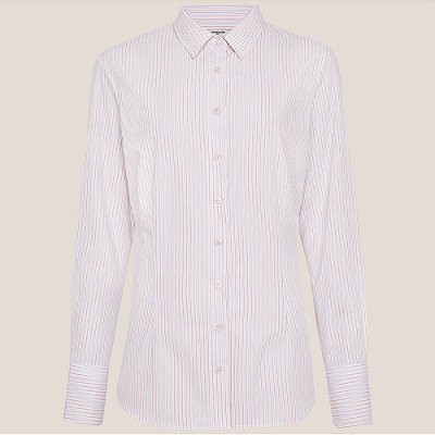 Camisa Slim Dudalina Listrada Ve26 Off White Feminino