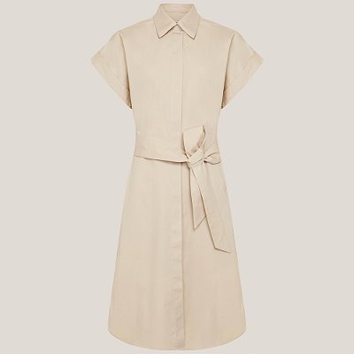 Vestido Chemise Dudalina Curto Liso Ve26 Bege Feminino