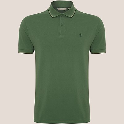 Camisa Polo Dudalina Jacquard Frisos Ve26 Verde Masculino