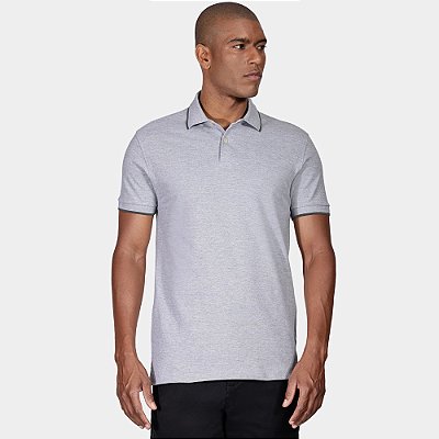 Camisa Polo Aramis Classic Friso Ve26 Cinza Masculino