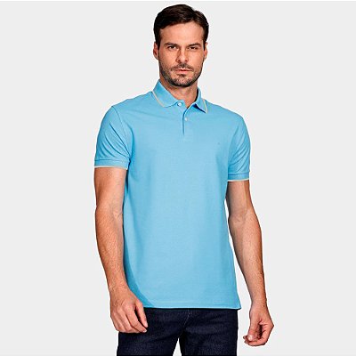 Camisa Polo Aramis Classic Friso Ve26 Azul Masculino