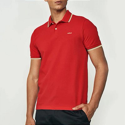Camisa Polo Colcci Triple Line Ve26 Vermelho Masculino