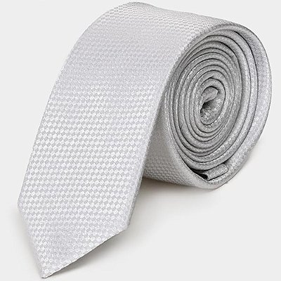 Gravata Aramis Seda Checkers Ve26 Prata Masculino