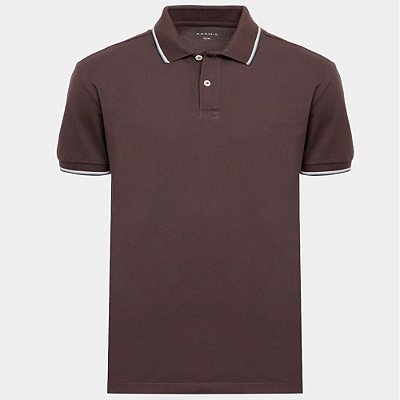 Camisa Polo Aramis Basic 4 Frisos Ve26 Marrom Masculino