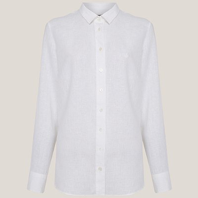 Camisa Dudalina Regular Linho Ve26 Off White Feminino