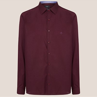Camisa Dudalina Comfort Trico Lisa Ve26 Bordô Masculino