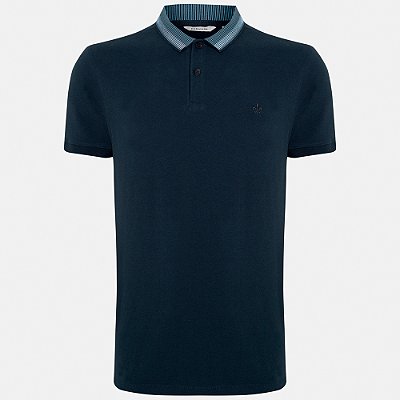 Camisa Polo Dudalina Gola Jacquard Pr26 Marinho Masculino