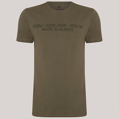 Camiseta Slim John John Sideways Ve26 Verde Masculino