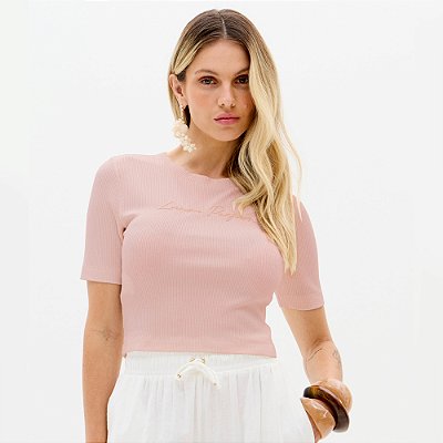 Blusa Lança Perfume Canelada Cropped Ve26 Rosa Feminino